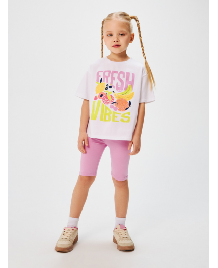 Комплект детский для девочек ((1)футболка и (2)шорты) Kassy разноцветный