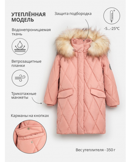 Пальто детское для девочек Chani розовый