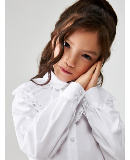 Блузка детская для девочек English белый