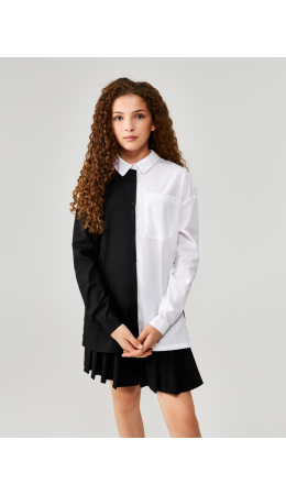 Блузка детская для девочек Inyz черно-белый