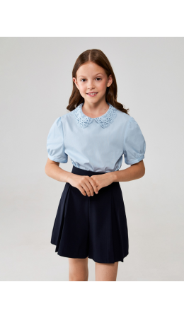 Блузка детская для девочек Mousse голубой