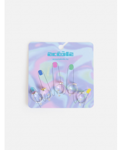 Набор из 5 колец дет. Issa цветной