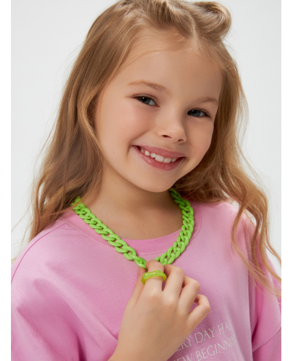 Комплект (бусы + кольцо(2шт)) детский Tati светло-зеленый