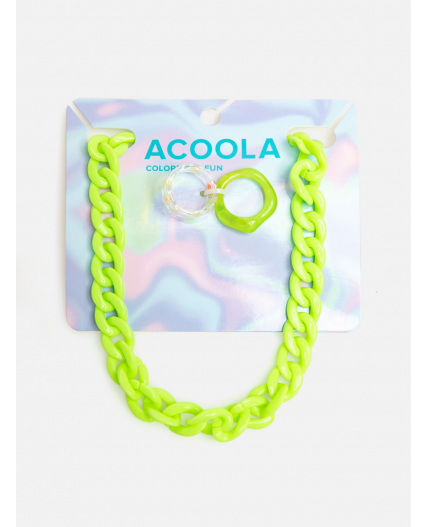 Комплект (бусы + кольцо(2шт)) детский Tati светло-зеленый