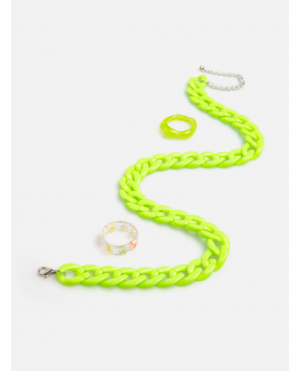 Комплект (бусы + кольцо(2шт)) детский Tati светло-зеленый