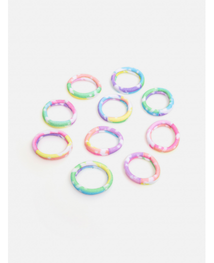 Набор из 10 резинок для волос дет. Clush цветной