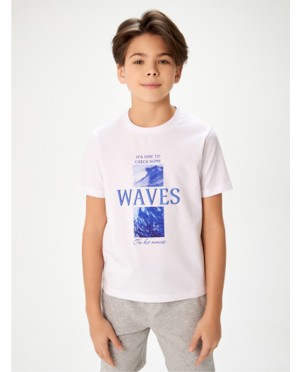 Футболка детская для мальчиков Weakfish  белый