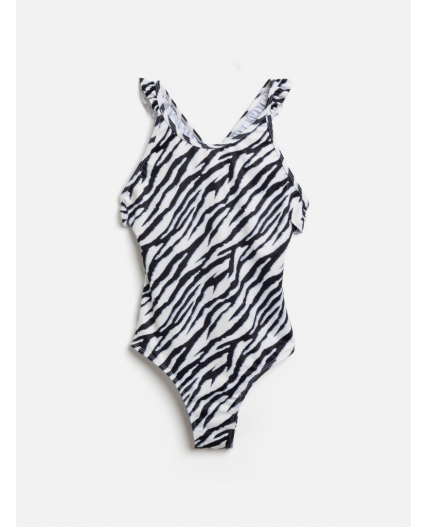 Купальник детский для девочек Liona черно-белый