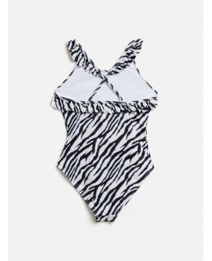 Купальник детский для девочек Liona черно-белый