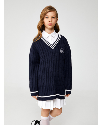 Джемпер детский для девочек Felipa темно-синий