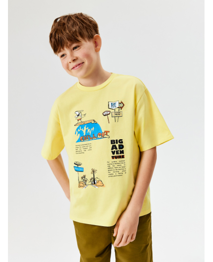 Футболка детская для мальчиков Buru бледно-желтый