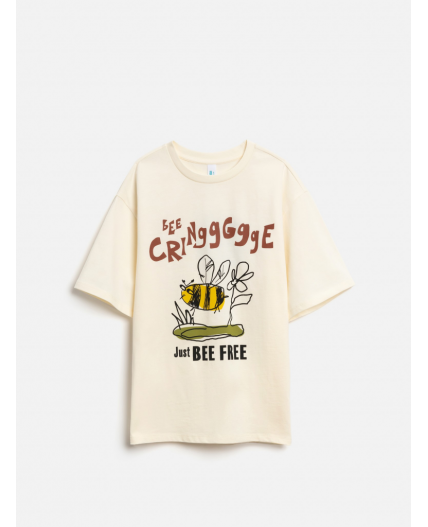 Футболка детская для мальчиков Siple молочный