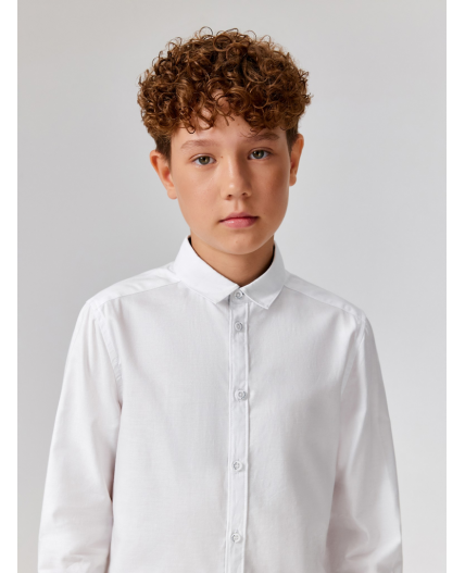 Сорочка верхняя детская для мальчиков Hoppert белый