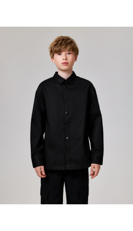 Сорочка верхняя детская для мальчиков Fristo черный