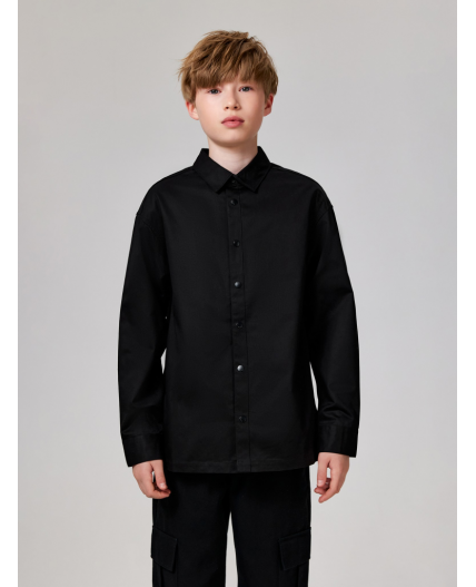 Сорочка верхняя детская для мальчиков Fristo черный