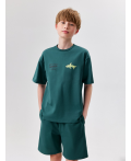 Набор детский для мальчиков ((1)футболка и (2)шорты) Sulawesi_set изумрудный