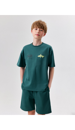 Набор детский для мальчиков ((1)футболка и (2)шорты) Sulawesi_set изумрудный