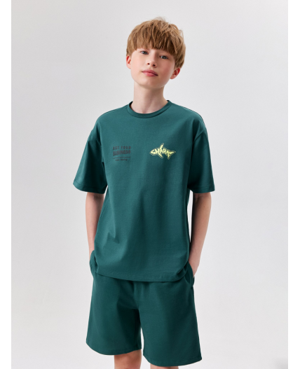 Набор детский для мальчиков ((1)футболка и (2)шорты) Sulawesi_set изумрудный