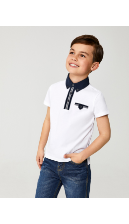 Сорочка-поло верхняя для мальчиков Tukor белый