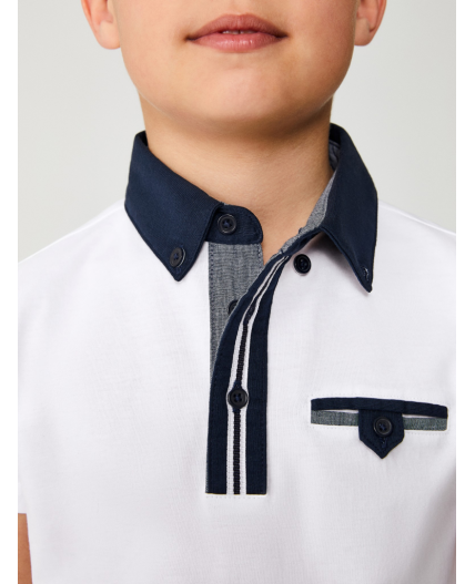 Сорочка-поло верхняя для мальчиков Tukor белый