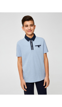 Сорочка-поло верхняя для мальчиков Tukor голубой
