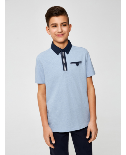 Сорочка-поло верхняя для мальчиков Tukor голубой