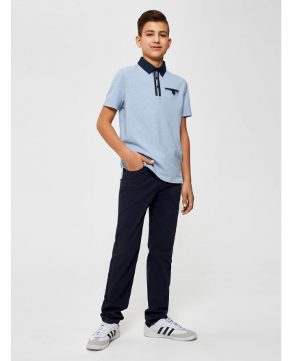 Сорочка-поло верхняя для мальчиков Tukor голубой