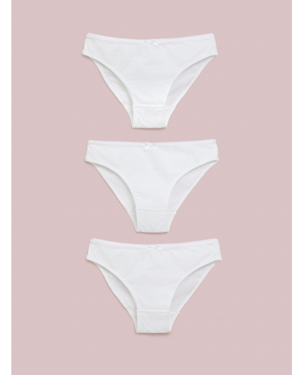 Трусы детские для девочек в наборе из 3шт Sunset белый