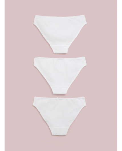 Трусы детские для девочек в наборе из 3шт Sunset белый
