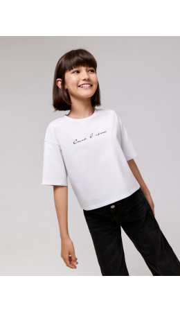 Футболка детская для девочек Mirteza белый