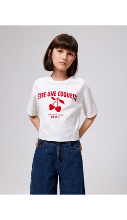 Футболка детская для девочек Mirteza молочный