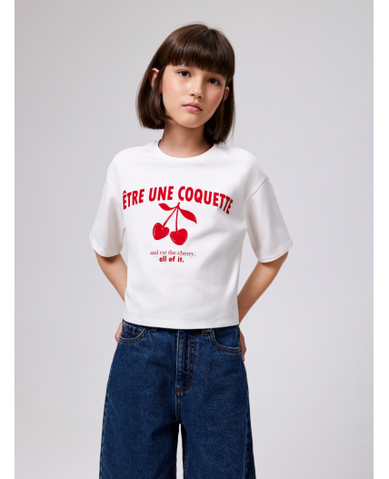 Футболка детская для девочек Mirteza молочный