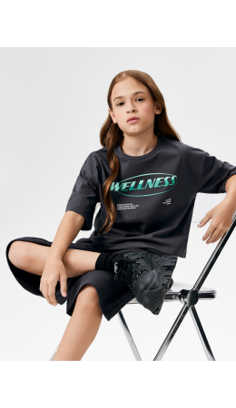 Футболка детская для девочек Namibia графитовый