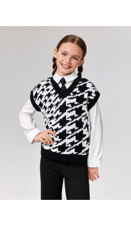 Жилет детский для девочек Jimmy1 черно-белый