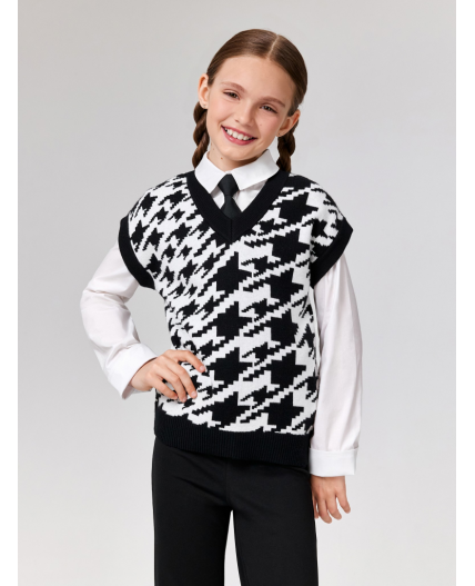 Жилет детский для девочек Jimmy1 черно-белый