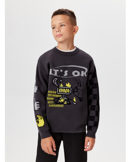 Джемпер детский для мальчиков Mario темно-серый