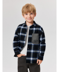 Сорочка верхняя детская для мальчиков Lateki синяя клетка