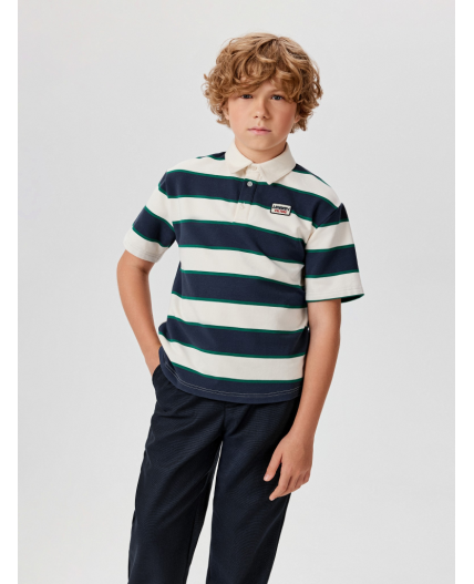 Сорочка-поло верхняя для мальчиков Sardo зеленая полоска