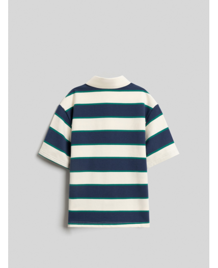 Сорочка-поло верхняя для мальчиков Sardo зеленая полоска