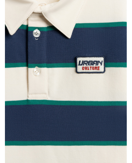 Сорочка-поло верхняя для мальчиков Sardo зеленая полоска