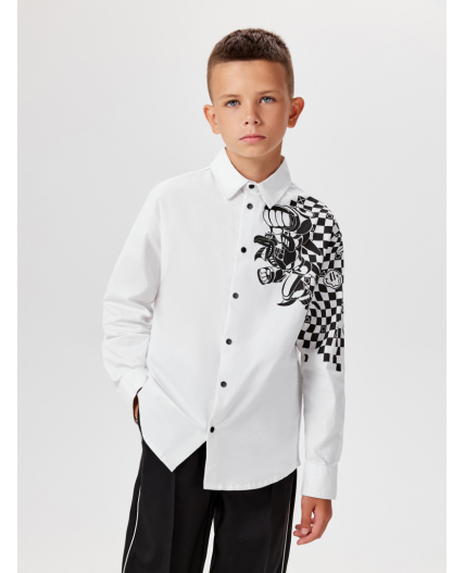Сорочка верхняя детская для мальчиков Gatino белый