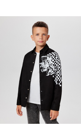 Сорочка верхняя детская для мальчиков Gatino черный
