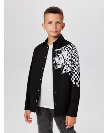 Сорочка верхняя детская для мальчиков Gatino черный