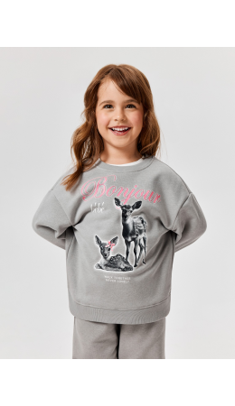 Джемпер детский для девочек Sabin_sw серый