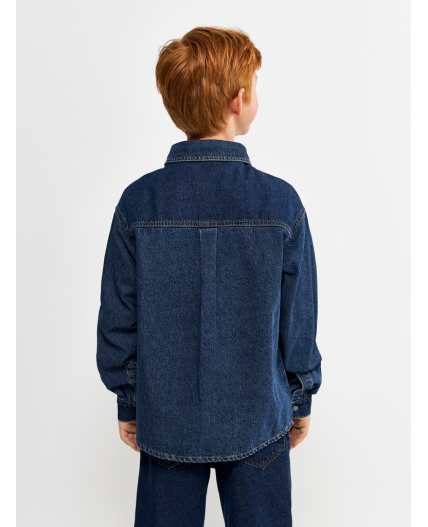 Сорочка верхняя джинсовая детская для мальчиков Everte темно-синий