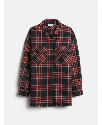 Блузка детская для девочек Greys бордовая клетка