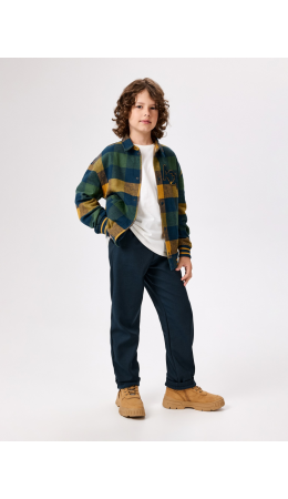 Брюки (утепленные) детские для мальчиков Zorano синяя клетка