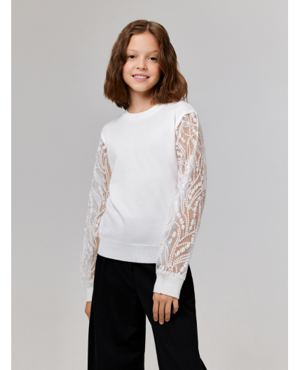 Джемпер детский для девочек Rebeca молочный