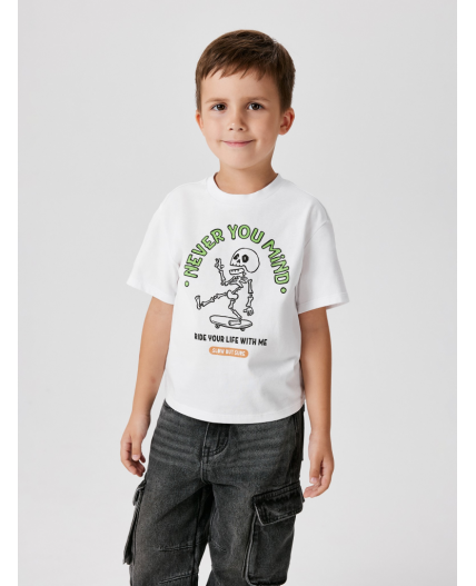 Футболка детская для мальчиков Alcor белый