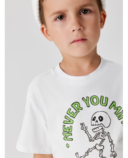 Футболка детская для мальчиков Alcor белый